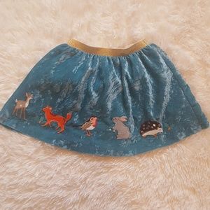 Mini Boden blue velvet skirt